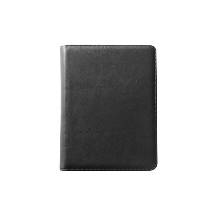 Black Leather Compendium Folder Embossed