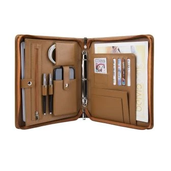 Portafoglio in pelle PU marrone A4 Business